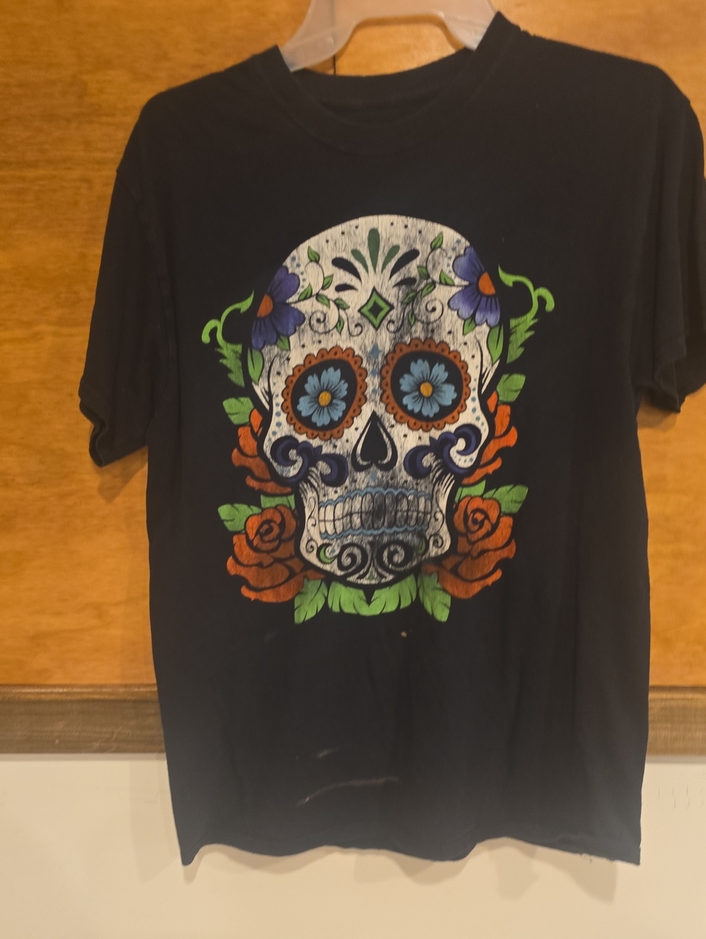 Black Sugar Skull Graphic Tee - Woman